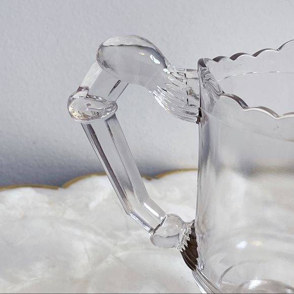 Vintage Scalloped Edge Clear Glass Mini Pitcher - Picture 6 of 16